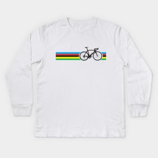 Bike Stripes World Road Race Champion Kids Long Sleeve T-Shirt